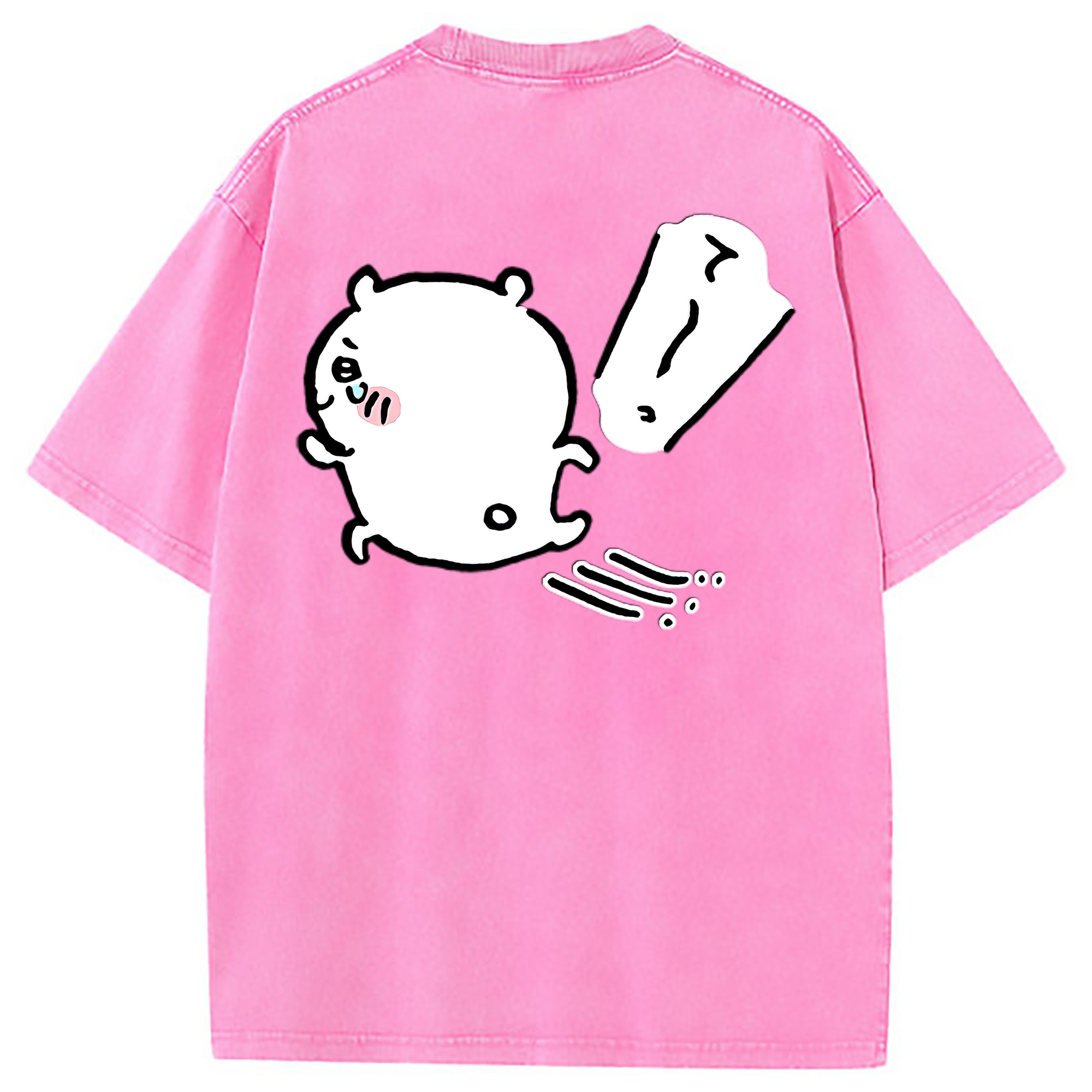 （画像用） ちいかわ ちいかわ Chii-kawa chiikawa 綿100% ヴィンテージ風 半袖Tシャツ（背面プリント）